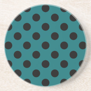 Svart polka dots på tealen underlägg