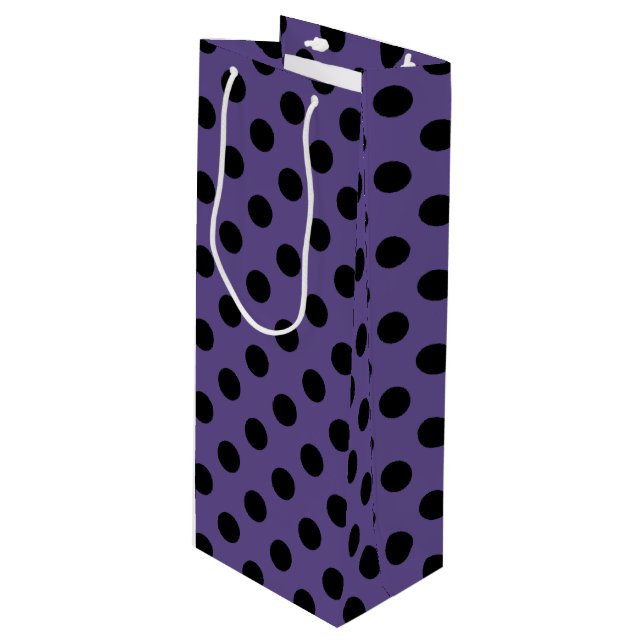 Svart polka dots på ultraviolett (Framsidan Vinklad)