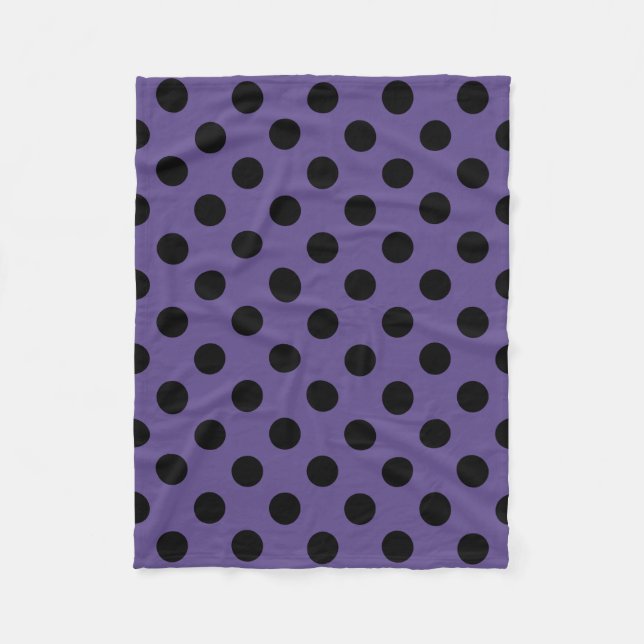 Svart polka dots på ultraviolett fleecefilt (Framsidan)