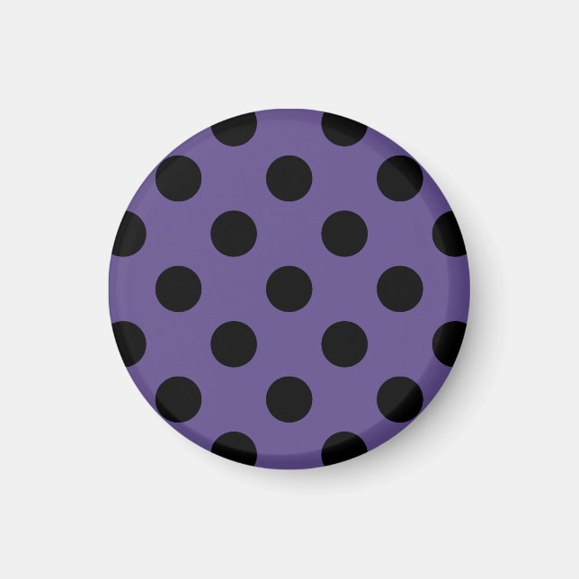 Svart polka dots på ultraviolett magnet (Framsidan)
