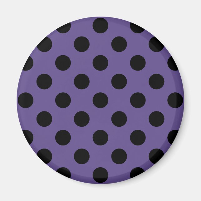 Svart polka dots på ultraviolett magnet (Framsidan)