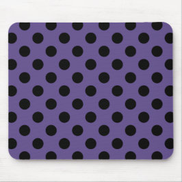 Svart polka dots på ultraviolett musmatta