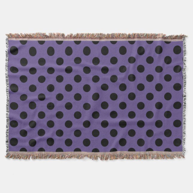 Svart polka dots på ultraviolett mysfilt (Framsidan)