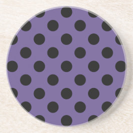 Svart polka dots på ultraviolett underlägg