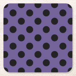 Svart polka dots på ultraviolett underlägg papper kvadrat