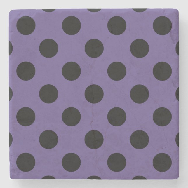 Svart polka dots på ultraviolett underlägg sten (Framsidan)