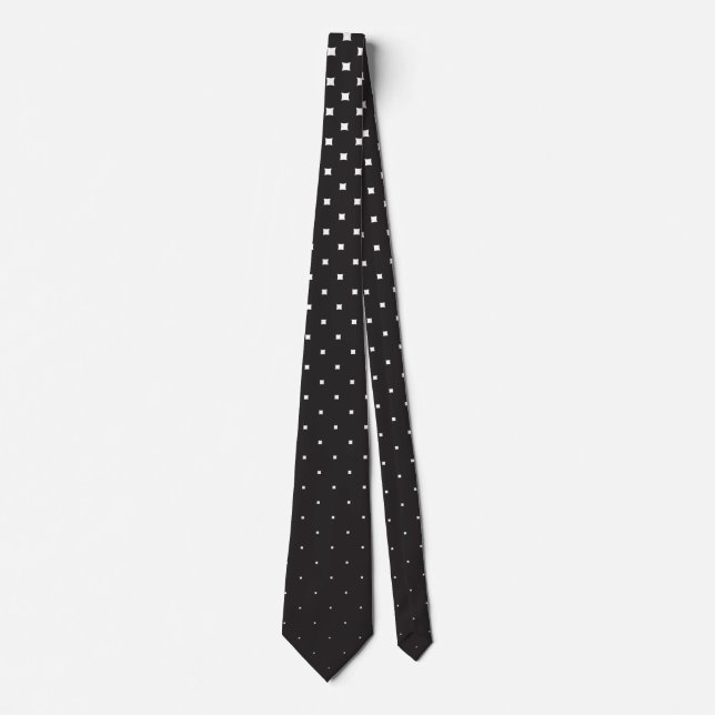 Svart polka dots studenten och vit bakgrund slips (Framsida)