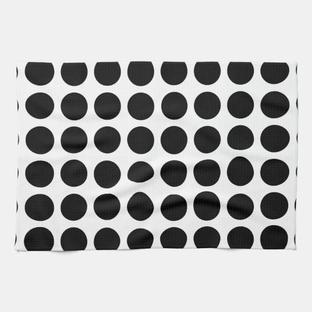 Svart polka dotskökshandduk kökshandduk (Horisontell)