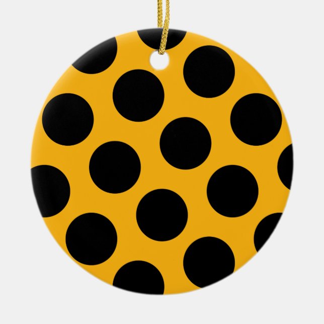 Svart polka-prickad ornament (Framsidan)