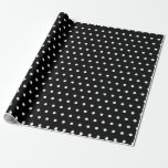 Svart polka - punktomslagning Papper Presentpapper<br><div class="desc">Svart retro polka dots dekorerar detta pappra omslag. Designen kommer från originalteckningen.</div>
