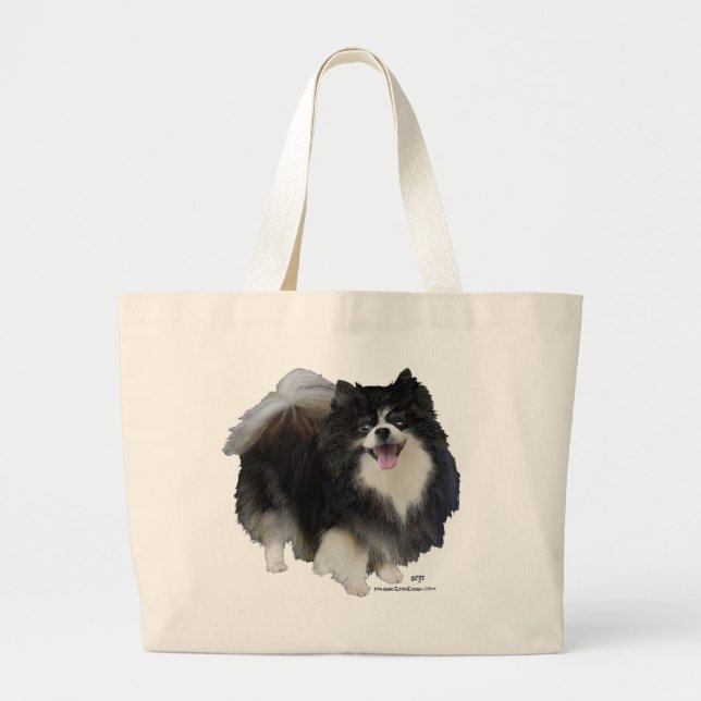 Svart pomeranian jumbo tygkasse (Framsidan)