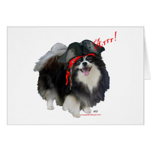 Svart Pomeranian Pirat - Arrr! Hälsningskort