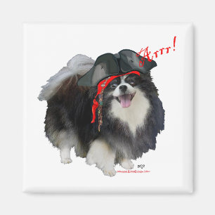 Svart Pomeranian Pirat - Arrr! Magnet