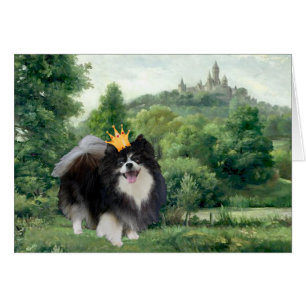 Svart Pomeranian Prins Hälsningskort