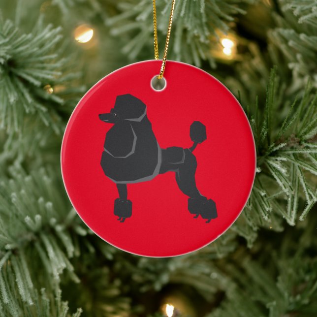 Svart Poodle julgransprydnad Keramik (Träd)