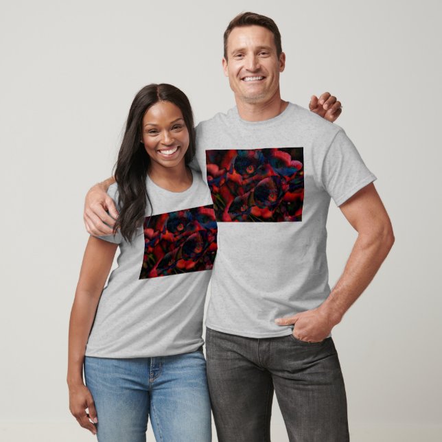 Svart poppies t-shirt (Unisex)