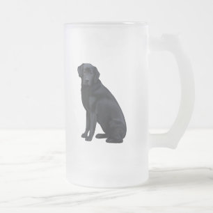 Svart porträtt för Labrador Retriever Frostat Ölglas