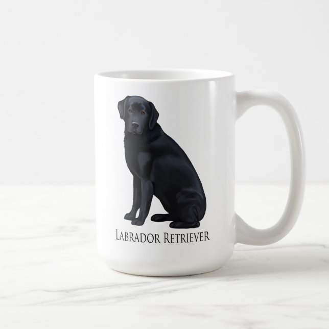 Svart porträtt för Labrador Retriever Kaffemugg (Höger)