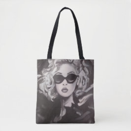 Svart Porträtt Totebag Tygkasse