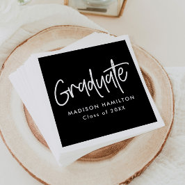 Svart | Preppy Script Studenten Pappersservett