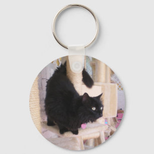 Svart presentera för kattnyckelring som är röki nyckelring