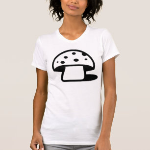 Svart prickig champinjon t shirt