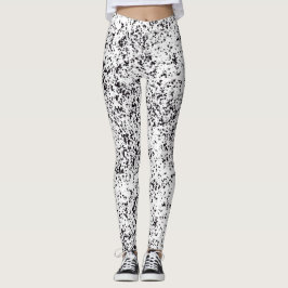 Svart prickig damasker för Dalmatian Leggings