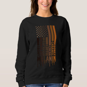 Svart Pride Melanin America Flagga Black History M T Shirt