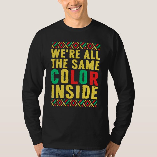 Svart Pride vi är alla samma Färg insida T Shirt (Framsida)