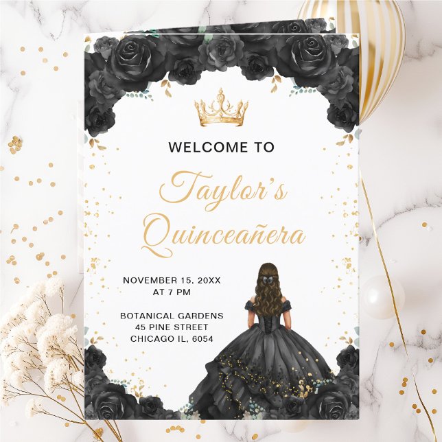 Svart Prinsessa Blommig Quinceañera Program (Skapare uppladdad)