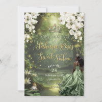 Svart prinsessa och grod-sage grön klänning Sweet 