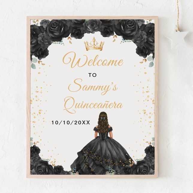Svart prinsessa Quinceañera välkomstskylt Poster (Skapare uppladdad)