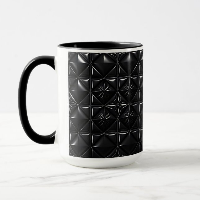 Svart Prism Textur  Mugg (Vänster)