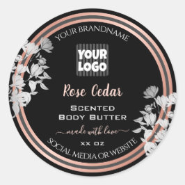 Svart produktetikett Anpassningsbar Logotyp Ro Gul Runt Klistermärke