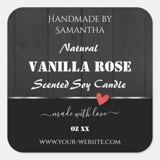 Svart produktförpackning för trägrain etiketter He (Framsida)