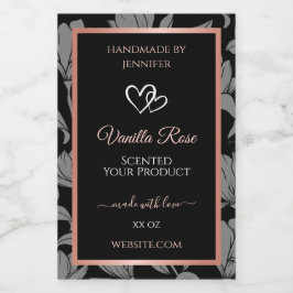 Svart produktförpackningsetiketter för Blommigt Ro Mat Etikett