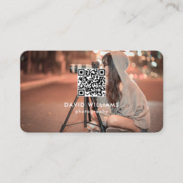 Svart Professionell av fotofotot QR-kod Visitkort