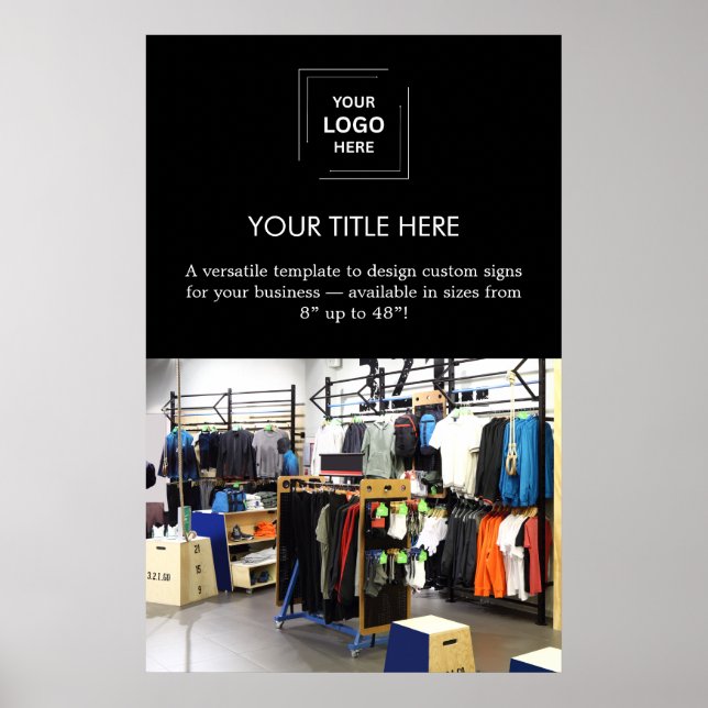 Svart Professionell - Business Logotyp - säljfrämj Poster (Framsidan)