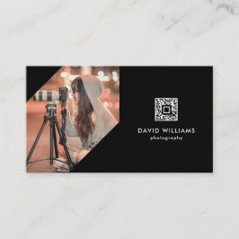 Svart Professionell för fotofoto QR-kod Visitkort
