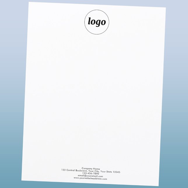 Svart Professionell för Logotyp och text (Logo and custom text promotional business letterhead paper)