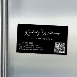 Svart Professionell för minimal QR-skriptkod Magnetiska Visitkort