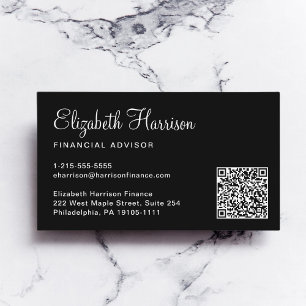 Svart Professionell för QR-kod för elegant Visitkort