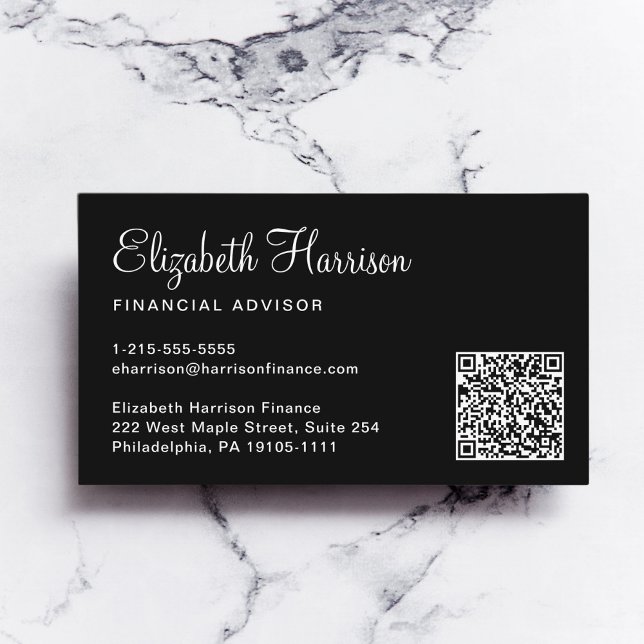 Svart Professionell för QR-kod för elegant Visitkort (Skapare uppladdad)