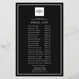 Svart professionell logotyp Skönhet Pris Service L Flygblad