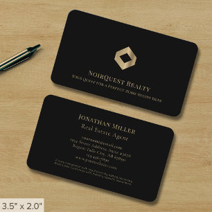 Svart Professionell Luxury Logotyp Visitkort