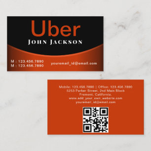 Svart Professionell med Uber Driver-teknik, minima Visitkort