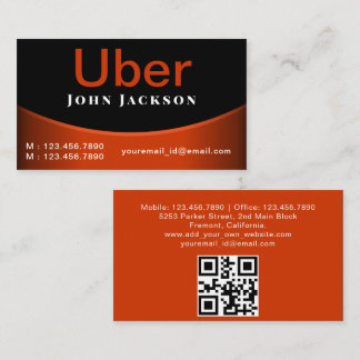 Svart Professionell med Uber Driver-teknik, minima Visitkort