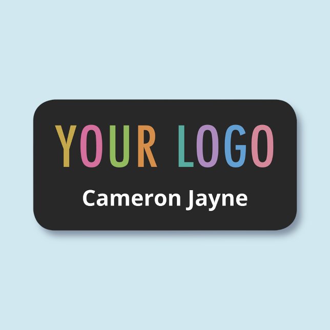 Svart Professionell Namn bricka Logotyp Magnetic e Namnbricka (MISOOK Magnetic Black Name Tag)