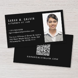 Svart professionell Photo QR-kod Visitkort