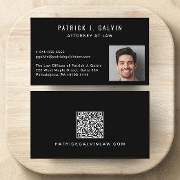 Svart professionell Photo QR-kod Visitkort